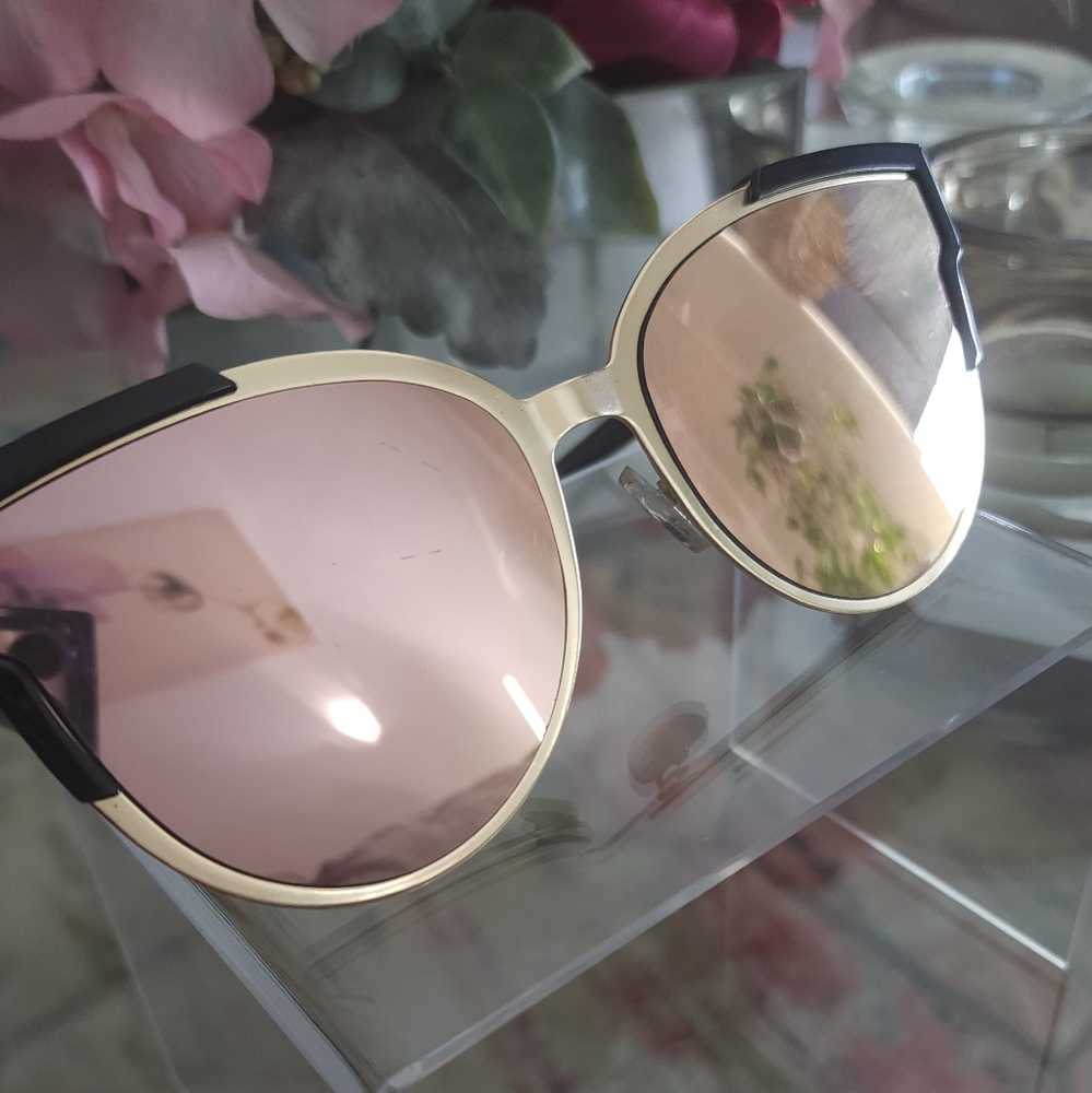 Dollboxx Reflective Cat Eye Sunglasses - Pink/Orange